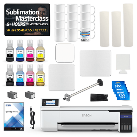 Epson SureColor F570 24" Pro Sublimation Printer Basic Blanks Bundle - HeatPressNation